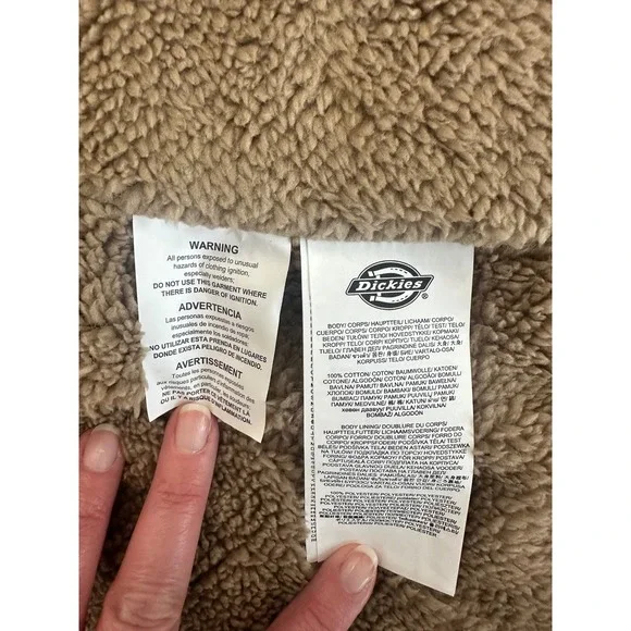 Dickies Mens Relaxed Fit Lined Flannel Shirt Jacket L Blue Plaid Shacket - Picture 10 of 12